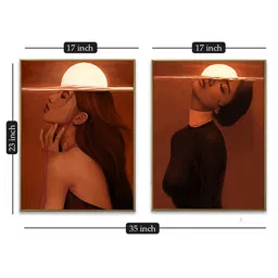 art street Canvas Framed Lady Set Of 2 Art Print image 3