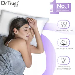 dr trust USA Soft, Luxurious Big Size Bed Pillow 367 for Restful Sleep Microfibre Solid Sleeping Pillow Pack of 1 image 2