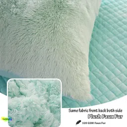 cyuteenuts Fur Pillow Microfibre Solid Cushion Pack of 2 image 5