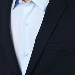 peter england Men Self Design Single Breasted Formal Blazer image 4