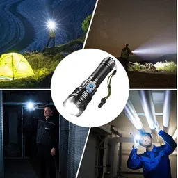 zeno volt Powerful Flashlight USB Zoom Led Torch Rechargeable Battery LED Torch image 4