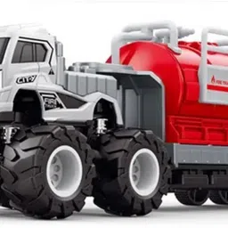 deoxy pack of 2 Fire Fighting Big Truck Toys with Friction Powered Miniature Car image 2