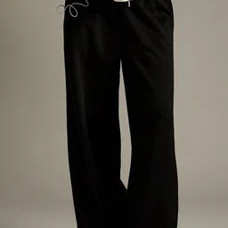 dockstreet Women Solid, Striped Black Track Pants image 1