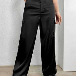 next one Women Loose Fit Black Lycra Blend Trousers-picture-13