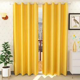 kraftiq homes 152 cm (5 ft) Polyester Semi Transparent Window Curtain (Pack Of 2)-picture-25