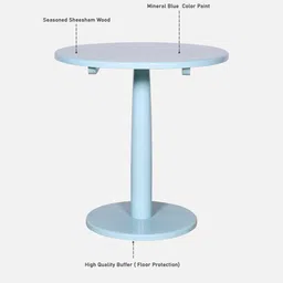 woodsworth from pepperfry Kharkov Sheeshem Wood 2 Seater Cafe Table set in Mineral Blue image 4