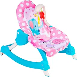 baby moo 3 Adjustable Level Backrest Musical Baby Rocking Chair Pink Polka Dot Rocker image 4