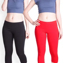 lyra Women Red, Black Capri image 2