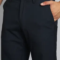 allen solly Men Regular Fit Blue Cotton Blend Trousers image 5