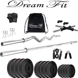 dreamfit 40 kg 40 Kg Set with 3 Ft Curl & 5 Ft plain Rod & 1 Pair Dumbbell Rods Home Gym Combo-picture-14