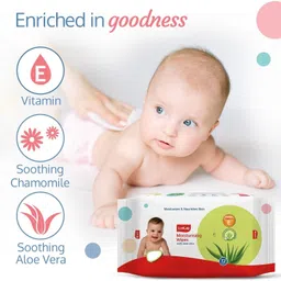 luvlap Paraben Free wipes for baby with Aloe Vera, Fragrance Free (Pack of 8) image 2