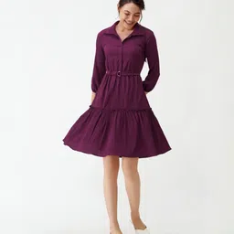 aask Women Peplum Purple Above Knee/Mid Thigh Length Dress-picture-10
