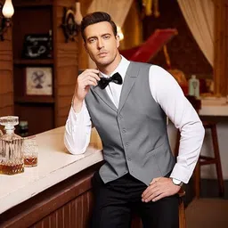 oora Solid Men Waistcoat image 3