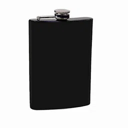 iktu Premium Hip Flask Black, Leakproof 235 ml Hip Flasks - Matte Black, 8oz Stainless Steel Hip Flask image 1