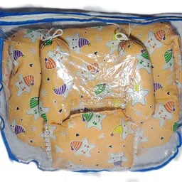 amaar praan Cotton Infants Washable Star baby bedding set orange Mosquito Net image 4