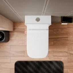 luxehome Space-Saving Modern Sleek Compact Design Commode with Water-Saving Dual Flush 1006 S Trap Floor Mounted One Piece Commode / Toilet With Soft Close Seat Cover Western Commode image 4