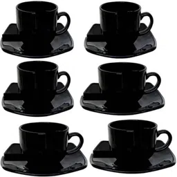pkmsho Pack of 12 Bone China pack of 12 black new design cup Saucer tea cup coffee, milk cup sat180ml-picture-22