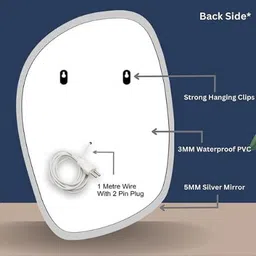 quality glass LED Wall Mirror with Touch Sensor Light Colors for Modern(12 x 18 Inch) Bathroom Mirror image 3