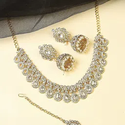 vatsalya creation Alloy Silver Silver, White Jewel Set image 3