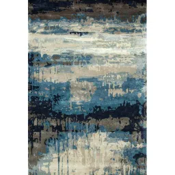 jaipur rugs Blue Abstract Wool And Viscose 8 ft x 10 ft Hand Tufted Carpet image 2
