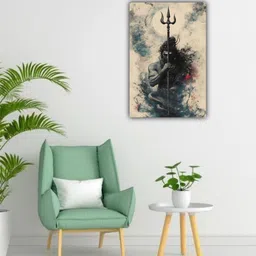 genzwall Lord Shiva Trishul Wall Poster | A3 HD Glossy (12x18 Inch) Unframed image 2