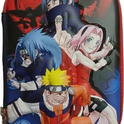 om ji store Red Geometry Pouch with Hard Zipper Geometry Box image 1