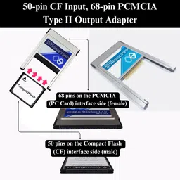 Octec Compact Flash CF Card to PCMCIA Adapter Type II CF to PC Adapter Card Reader 50-pin CF to 68-pin PCMCIA Type II ATA compatible plug-and-play Internal Sound Card image 3