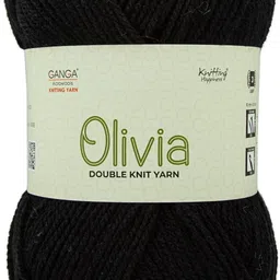 ganga Olivia Hand Knitting and Crochet yarn (Black) (200gms)-picture-23