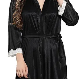 vasucom Pack of 2 Women Nighty with Robe image 4