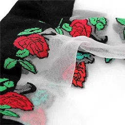 hf lumen Thin Transparent Net Fine Nylon Side Flower Socks Combo (5 With Thumb + 5 Without Thumb) For Women Floral Print Ankle Length image 3
