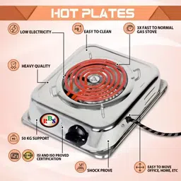 rbs ISI Element 2000 Watts Electric Cook Heater Stove Cooktop Stainless Steel Manual Butane Gas Stove image 4