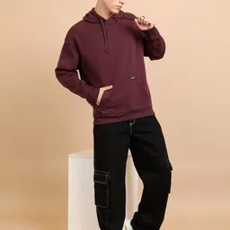 highlander Men Full Sleeve Solid Hooded Sweatshirt image 3