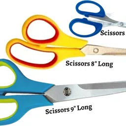 upyukat Premium Quality Light Weight, Multipurpose Scissor, Sharp Stainless Steel Blades, Easy to Clean Non-Stick Coating, Ergonomic Handles, Best for Fabric/ Cloth, Kitchen and Gardening - Set of 3 Scissors (5.5", 8" & 9" Long) Scissors-picture-26