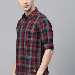 u turn Men Slim Fit Printed Spread Collar Casual Shirt image 3