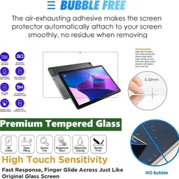 Valimai Tempered Glass Guard for Lenovo Tab M10 Plus (3rd Gen) 10.61 inch, Exact Camera Cut Edge to Edge Coverage and Easy Installation kit image 5