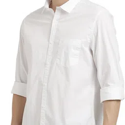 turtle Men Slim Fit Solid Spread Collar Casual Shirt image 4