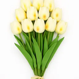 ikko Tulip Bunch for Vase & Home Decor, for Living Room Corner Table White Tulips Artificial Flower-picture-19