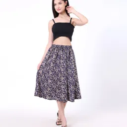 mannat diva Women Printed Flared Multicolor Skirt image 4