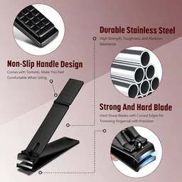 hudabird Portable Manicure Kit with Modern Matte Black Tools image 5