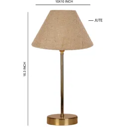 new era Beige Jute with Metal Gold Table Lamp image 3