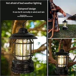 zeno volt LEDs Cam g Lantern H-anging Outdoor Lights Retro Design/Weak Dual Lig ng Effe 8 hrs Lantern Emergency Light image 4
