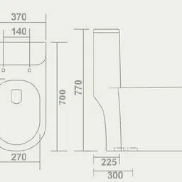 solano Premium Quality Western Toilet/Water Closet/Commode With Soft Close Toilet Seat S/1003 "S" Trap 225MM (9 inch) One Piece Western Commode image 3