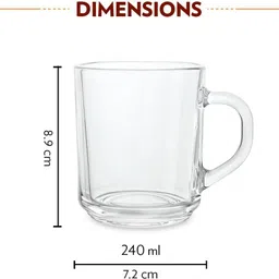 borosil Latte Tea/Coffee Set, Borosilicate Tuff Glass Made in India Cups for Chai Glass Coffee Mug image 2
