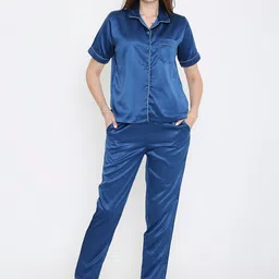 Arendelle Lapel Collar Satin Night suit-picture-41