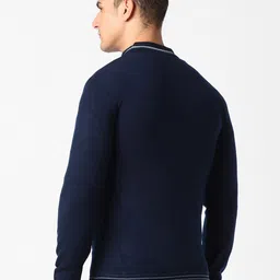 Peter England Casuals Mock Collar Acrylic Front-Open Sweater image 4