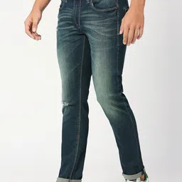 Pepe Jeans Men Tapered Fit Low-Rise Mildly Distressed Heavy Fade Stretchable Jeans image 5