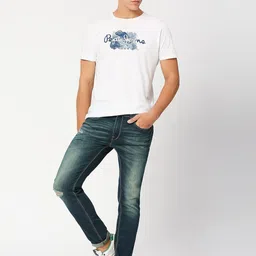 Pepe Jeans Men Tapered Fit Low-Rise Mildly Distressed Heavy Fade Stretchable Jeans image 2