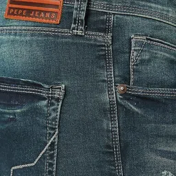 Pepe Jeans Men Tapered Fit Low-Rise Mildly Distressed Heavy Fade Stretchable Jeans image 4