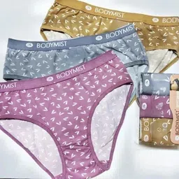bodymist Pack of 3 Women Hipster Grey, Pink Panty-picture-31