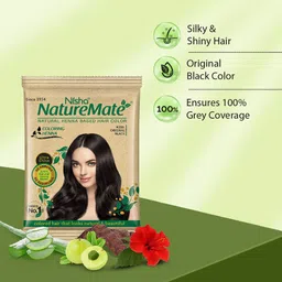nisha Nature Mate Henna Based Hair Colour 10 gm (Pack OF 10 Pouch) , Black image 4
